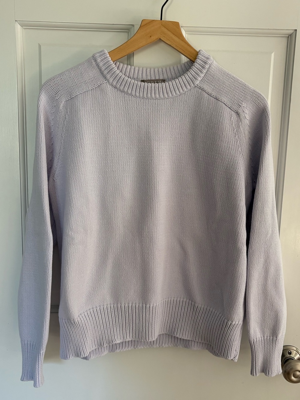 Women’s J.Crew pale lavender cotton crewneck sweater, medium